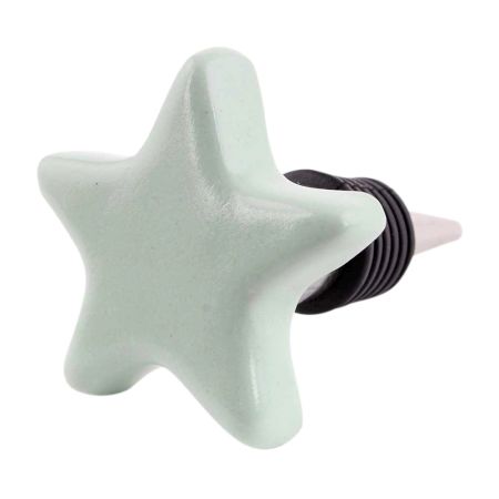 Solid Sage Green Star Ceramic Wine Bottle Stopper